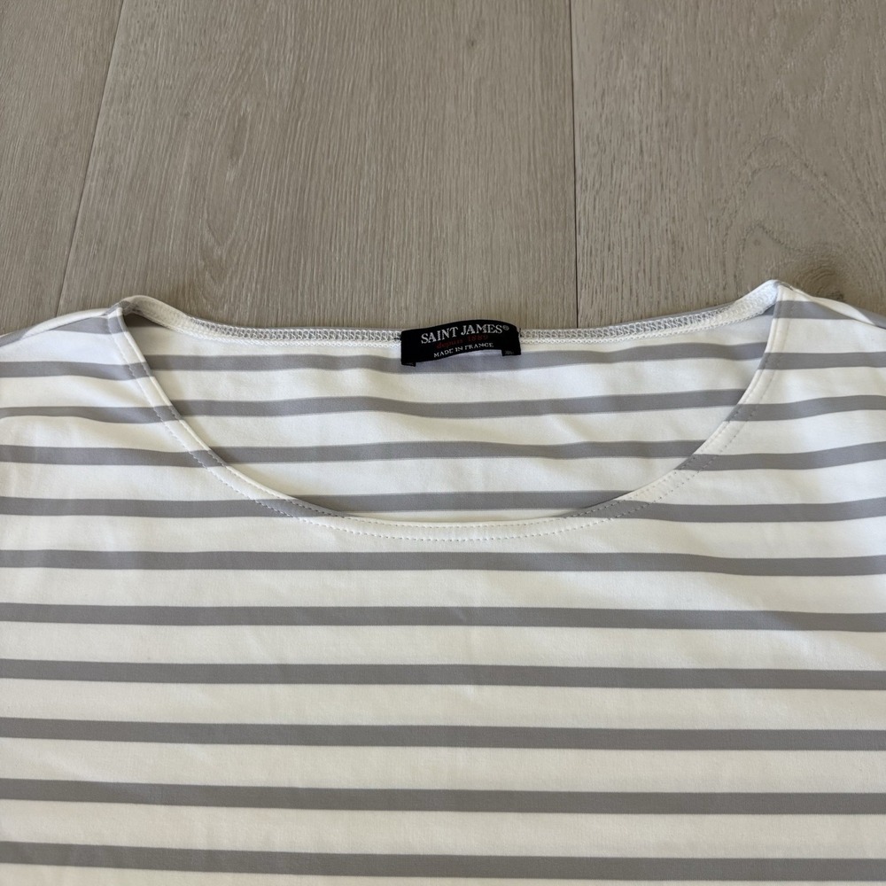 Saint James Striped Long Sleeve Shirt Gray White Striped Women's 5-46 France